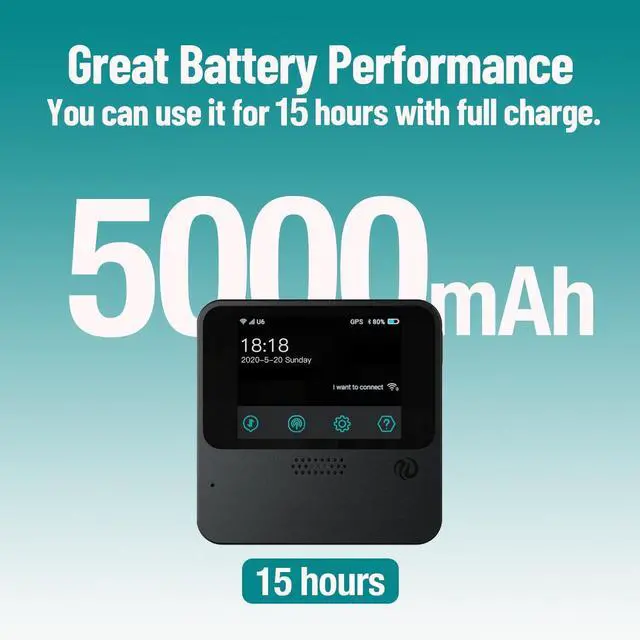 Alt view image 7 of 7 - FREEBOT Portable WiFi Hotspot with Preloaded Data 4G LTE Pocket WiFi for International Travel to 150+ Countries, Connect 10 Devices - Ideal for Carry-On & Remote Work (1GB/Month 12 Months USA Data)