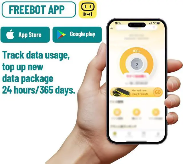 Alt view image 6 of 7 - FREEBOT Portable WiFi Hotspot with Preloaded Data 4G LTE Pocket WiFi for International Travel to 150+ Countries, Connect 10 Devices - Ideal for Carry-On & Remote Work (1GB/Month 12 Months USA Data)