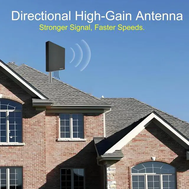 Alt view image 2 of 7 - 5G 4G LTE 4x4 MIMO Outdoor Panel Antenna Kit | High Gain External Antenna for Cellular Routers Modems Hotspots Gateways for T-Mobile Home Internet, Verizon, AT&T (Kit w/ 32' Cable SMA & TS9)