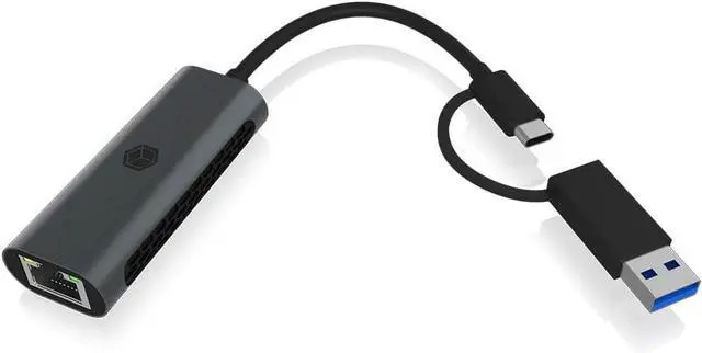 Main image of IcyBox IB-LAN301-C3 USB Type-A or Type-C® to 2.5 Gigabit Ethernet LAN Adapter