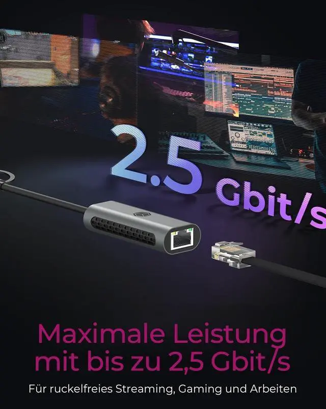 Alt view image 4 of 7 - IcyBox IB-LAN301-C3 USB Type-A or Type-C® to 2.5 Gigabit Ethernet LAN Adapter