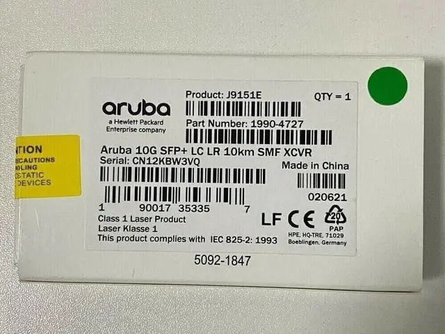 Alt view image 4 of 4 - J9151E Networking Instant On 10G SFP+ LC LR Transceiver for Single Mode Fiber Connections (New Sealed)