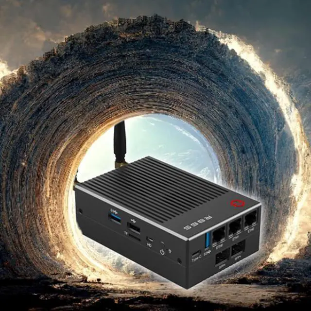 Alt view image 4 of 6 - R86S U4 Black Soft Routing Multi-net Port with Intel Mini Host N6005 32GB Memory 128GB Hard Drive 10 Gigabit Fiber Port 2.5G Router