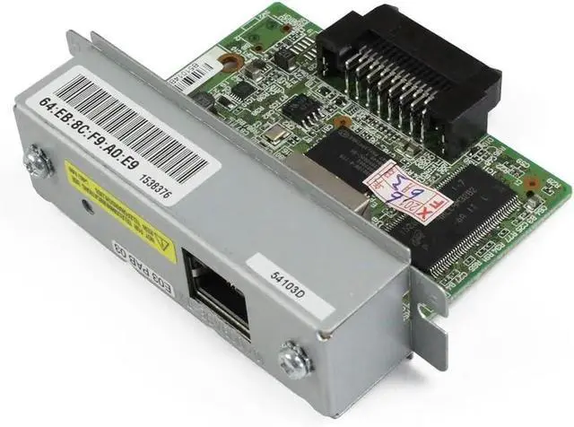 Main image of UB-E03 Ethernet Interface Module C32C824541 Print Server For TM-T88VI/T88V/T70II/U220B/220PB/220PD/220PA/T81/T82II/T88III/T88IV/T70/T90/T86L Printers 100 Mbps Fast Ethernet