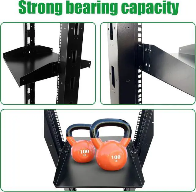 Alt view image 5 of 5 - 2 Post 42U Open Frame Server Rack 2-Post Server Rack Network Rack,with Movable castersNo Tray Included,for 19 Inch Equipment, Networking Data & IT Devices,1080lbs Weight Capacity(2P-DL-42U)