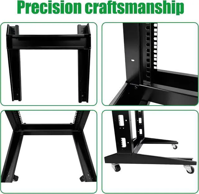 Alt view image 4 of 5 - 2 Post 42U Open Frame Server Rack 2-Post Server Rack Network Rack,with Movable castersNo Tray Included,for 19 Inch Equipment, Networking Data & IT Devices,1080lbs Weight Capacity(2P-DL-42U)