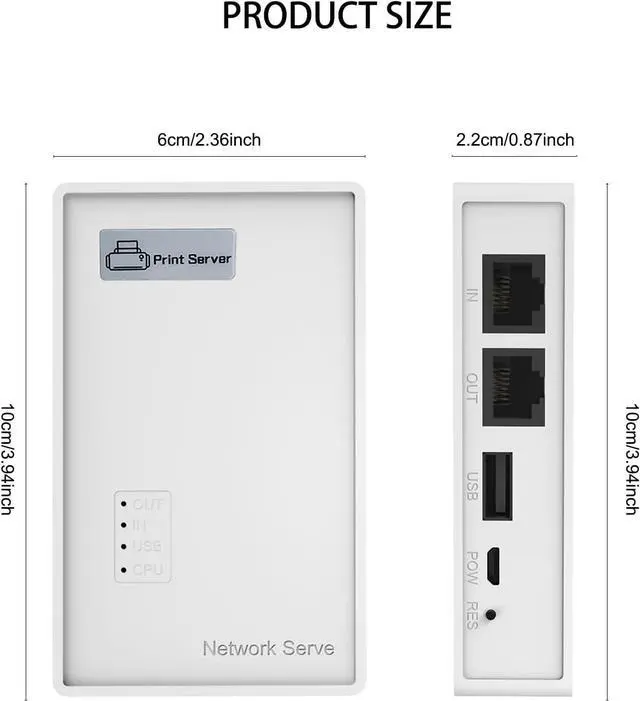 Alt view image 6 of 7 - Wireless Print Server for USB Printers, Share Printers to Multiple Computers, No Software Installation Required, Easy to Install and Configure (with WiFi Function)
