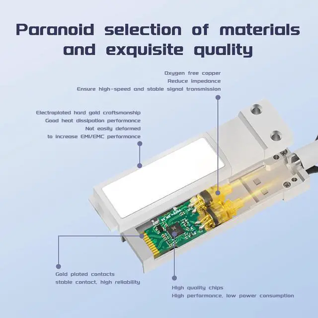 Alt view image 3 of 6 - 40G QSFP+ AOC Fiber Stacking Cable 3Meter/9.8ft - Compatible with Juniper Devices, OM3 MMF Active Direct-Attach Fiber Twinax Cable, QSFP+ to QSFP+ 40GBASE AOC Ethernet Optical Cables