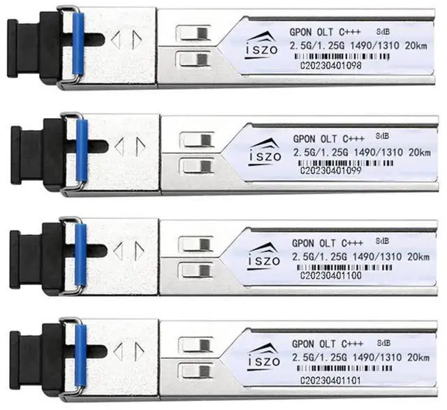 Main image of Iszo High-Power GPON OLT C+++ with 7dBm SC UPC, Optical PON Module, 2.5/1.25Gbps, Max Distance 20km, Compatible with OLT BDCOM HIOSO VSOL Think TPLINK and More (4pcs, 8dB)