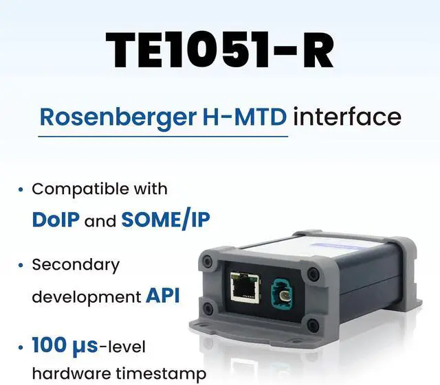 Alt view image 2 of 3 - TOSUN Technology - 1 CH 100Base-Tx 1000Base-T or Automotive Ethernet 100/1000Base-T1 H-MTD Interface Tool to USB Adapter (TE1051-R)