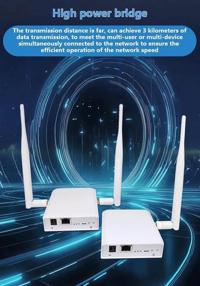 Alt view image 2 of 7 - WiFi HaLow Wireless Bridge,2.4GHz & 5.8GHz Dual Band Point to Point Outdoor WiFi Extender,3KM(9842ft) Long Distance Powerful,IEEE 802.11ah Antenna WiFi Range Transmission Faster Speed (1 to 1)