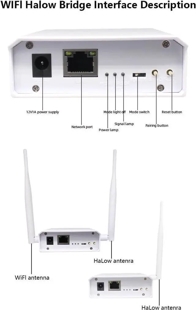 Alt view image 7 of 7 - WiFi HaLow Wireless Bridge,2.4GHz & 5.8GHz Dual Band Point to Point Outdoor WiFi Extender,3KM(9842ft) Long Distance Powerful,IEEE 802.11ah Antenna WiFi Range Transmission Faster Speed (1 to 1)