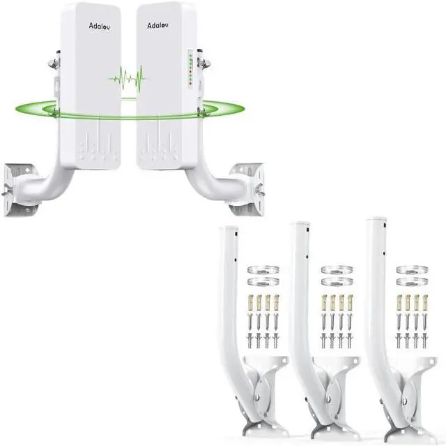 Main image of CPE660 Long Range Wireless Bridge Kit with Adjustable Mounting Brackets, 5.8GHz Outdoor WiFi Bridge up to 3KM, Dual Ethernet Ports, IP65 Waterproof, Ideal for Cameras, Farms & Building Connections