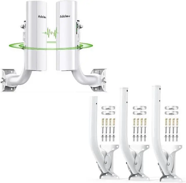 Main image of CPE366 Wireless Bridge Kit with Adjustable Mounting Brackets, 5.8GHz Outdoor WiFi Bridge 3KM Long Range Transmission, High-Speed Ethernet Ports, IP65 Waterproof, Ideal for Camera & Building Connection