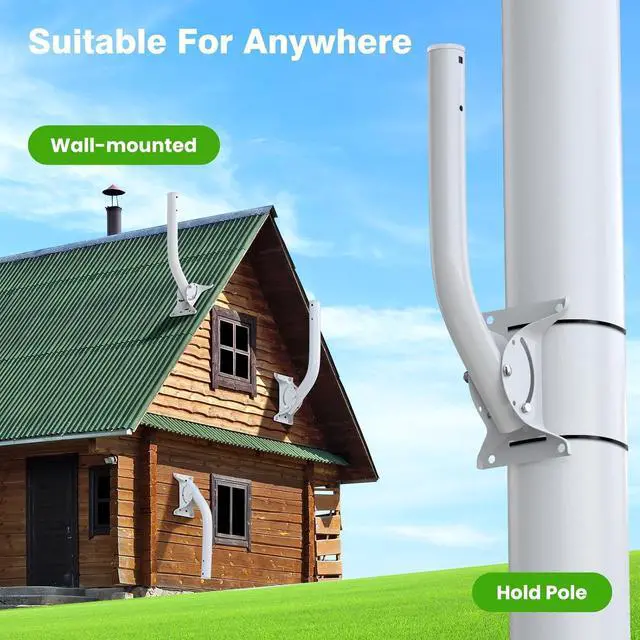 Alt view image 6 of 7 - CPE660 Long Range Wireless Bridge Kit with Adjustable Mounting Brackets, 5.8GHz Outdoor WiFi Bridge up to 3KM, Dual Ethernet Ports, IP65 Waterproof, Ideal for Cameras, Farms & Building Connections