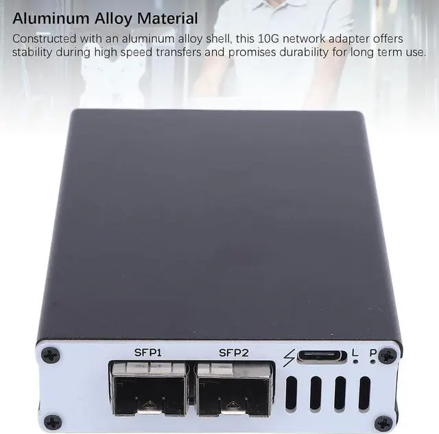 Alt view image 3 of 7 - Yoidesu 10Gb Ethernet Adapter, for High Speed Network Connections, 10GB USB C Ethernet Adapter Supports for OS X, Wins, Ubuntu Systems, Plug and Play (Dual Port)