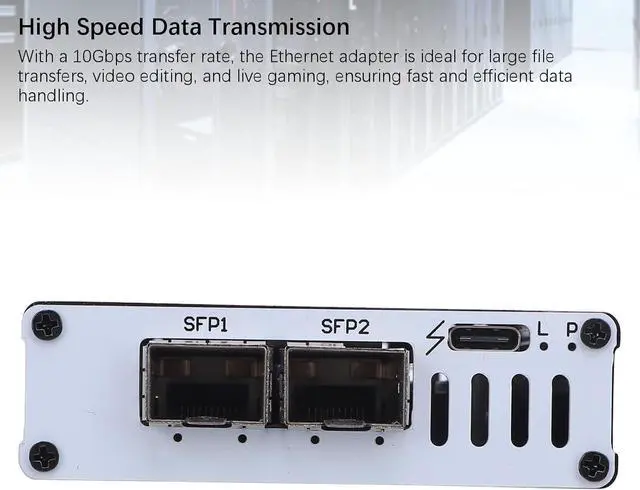 Alt view image 6 of 7 - Yoidesu 10Gb Ethernet Adapter, for High Speed Network Connections, 10GB USB C Ethernet Adapter Supports for OS X, Wins, Ubuntu Systems, Plug and Play (Dual Port)