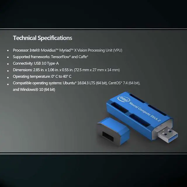 Alt view image 3 of 4 - Intel NCS2 Movidius Neural Compute Stick 2, Perfect for Deep Neural Network Applications (DNN)