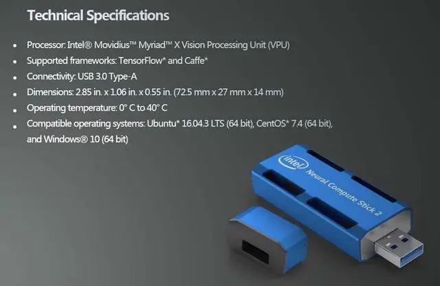 Alt view image 4 of 4 - Intel NCS2 Movidius Neural Compute Stick 2, Perfect for Deep Neural Network Applications (DNN)