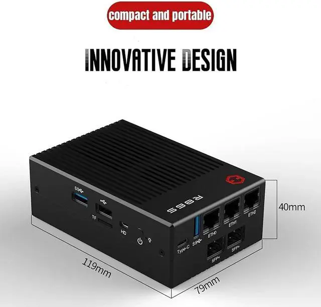 Alt view image 4 of 5 - R86S U1/U2/U3/U4 Mini PC Soft Route Multi-net Port, Intel Mini Host N5105 N6005 8GB/16GB/32GB 10 Gigabit Fiber Port 2.5G (U4)