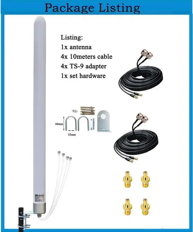 Alt view image 4 of 7 - SignalPlus 4x4 MIMO Omni Directional Antenna 5g, External Outdoor 5G/4G/LTE MIMO 4x4 Antennas for 4G/5G Routers, T-Mobile, Verizon, AT&T, Homes and RV