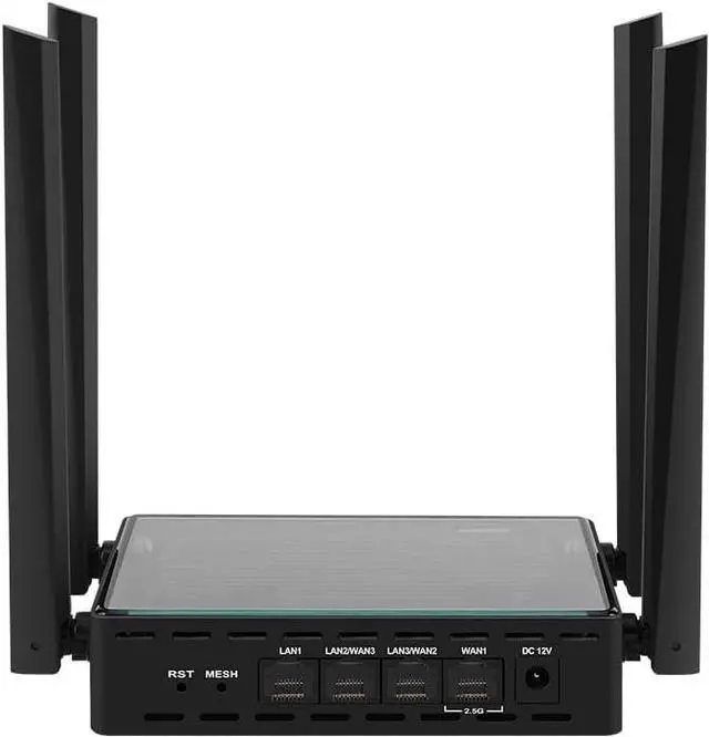 wifi7 Openwrt Router MLO Dual-Band MESH Networking 2.5G 3X1G WAN 128MB+512MB Easy Aggregation to Reach 2000 megabits TF Slot (1 Host + 1 CAT7 10G Cable)