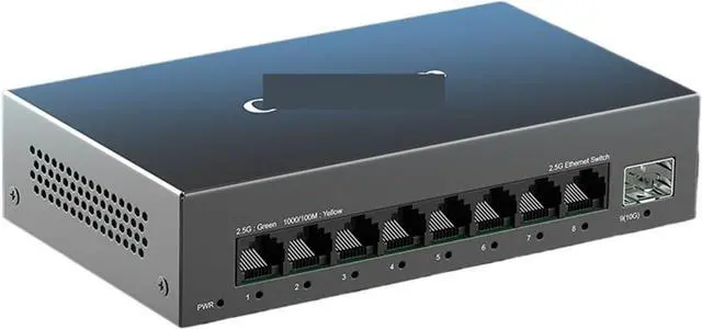 Main image of 8 Port 2.5GbE Unmanaged Switch 2.5GBASE-T Network Switch with 10G SFP+ Port Plug &Play Fanless Homelab Ethernet Switch(US Adapter)