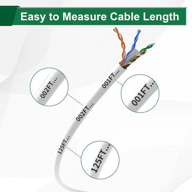 Alt view image 4 of 5 - Adoreen Bulk Cat 6 Ethernet Cable 1000 Ft White, Easy Pull Box, 24AWG CCA, 10Gbps 550Mhz, POE,Soft Flexible Smooth UTP Internet Network Cable-Running FT Count