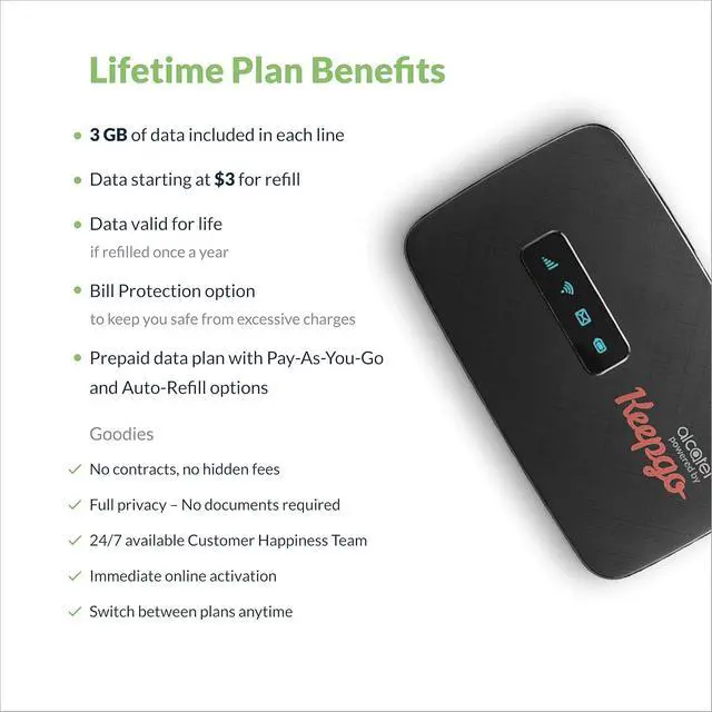 Alt view image 5 of 7 - Keepgo Lifetime Mobile Travel WiFi Hotspot w/ 1GB Activation | 3G/4G LTE | Data Valid for Life | 100+ Countries | Portable Pocked-Sized Router | Up to 15 Connected Wireless Devices