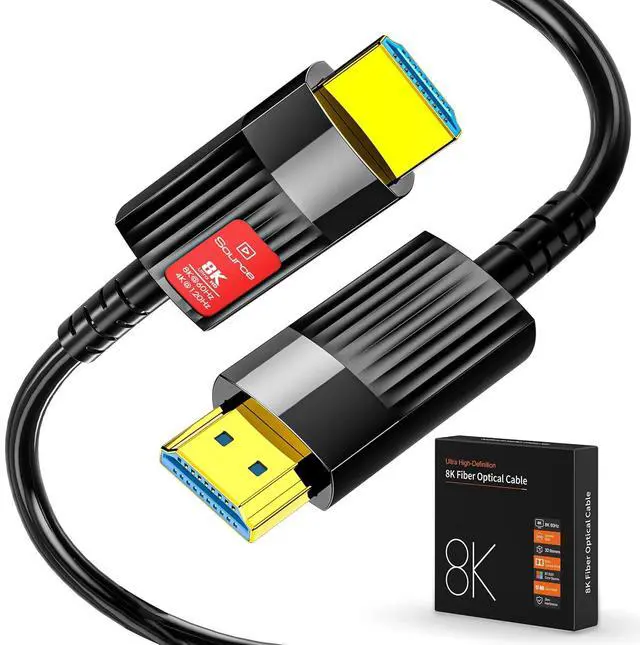 Main image of 8K 4K Fiber Optic HDMI Cable 330FT/100M, Long HDMI 2.1 Cable Support 48Gbps High Speed 8K@60Hz 4K@120Hz Dynamic HDR/eARC/HDCP 2.2&2.3/Dolby Atmos for Monitor,TV,Projector, Gaming Console