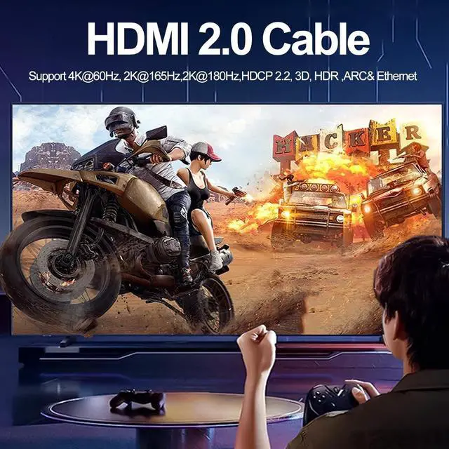 Alt view image 6 of 7 - 6.6FT HDMI Cable 20-Pack, Shielded 4K HDMI Cord, Gold-Plated HDMI to HDMI Cable 120Hz ARC&CL3 Rated, HDCP 2.2, 3D HDR| for Docking Station, PC,Monitor, Switch, Splitter, PS5, PS4, Xbox, TV, Soundbar
