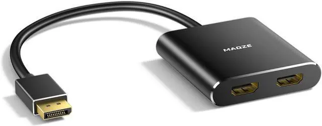 Main image of 4K@60Hz DisplayPort to Dual HDMI Adapter  Display Port to 2 HDMI Splitter, MST Dual Monitor Splitter for Computer Laptop Graphic Card,PC,Windows