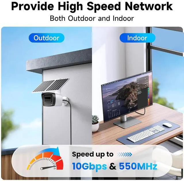 Alt view image 4 of 7 - Cat6A Outdoor Ethernet Cable 300 ft Supports POE, 23AWG 10Gbps 550MHz high-Speed CAT6A Cable, Internet Cable Direct Burial Waterproof LLDPE Jacket UTP UV Ethernet Cord with 80 Cable Ties