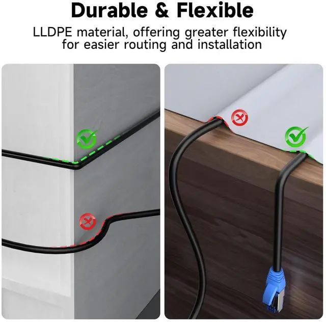 Alt view image 6 of 7 - Cat6A Outdoor Ethernet Cable 300 ft Supports POE, 23AWG 10Gbps 550MHz high-Speed CAT6A Cable, Internet Cable Direct Burial Waterproof LLDPE Jacket UTP UV Ethernet Cord with 80 Cable Ties