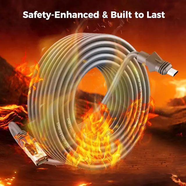 Alt view image 6 of 7 - Starlink Ethernet Cable 49.2FT/15M CMX CMR Rated 26AWG 1200Mbps for Power Supply Connect to The RJ45 Connector,Starlink Rectangular Satellite V2 Replacement Cable for RJ45 routers or Devices