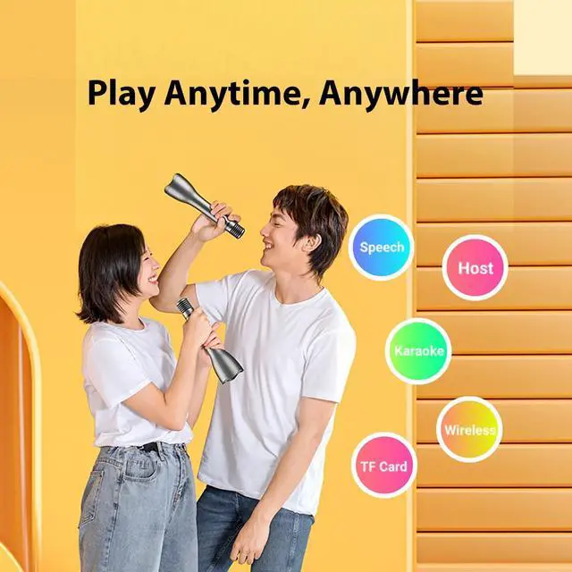 Alt view image 4 of 7 - TAKSTAR Bluetooth Microphone Karaoke Wireless Mic & Voice Amplifier Microphone with Speaker, 4 Sound Effects & TF Card, 12W Portable Handheld Mic for Meeting Outdoors Speech Party Teaching(DA12)