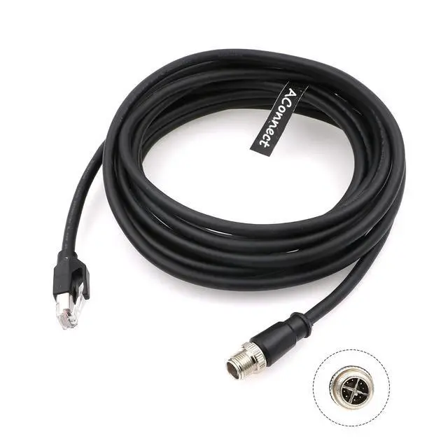 Alt view image 6 of 6 - M12-X-Code-RJ45-Industrial-Shielded-Ethernet Cable for Cognex Industrial Camera M12 8Pin X-Code Male to RJ45 Cat6a Flexible 8M