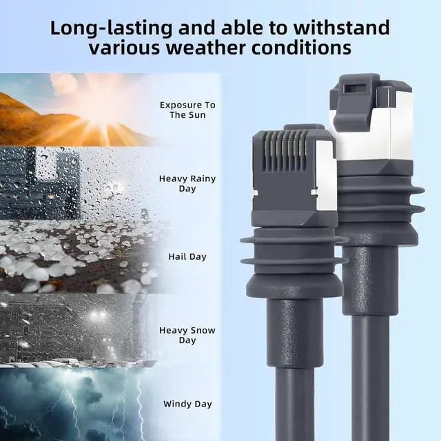 Alt view image 5 of 7 - Starlink Gen 3 Cable 72 Ft (22 M), Satellite Replacement Standard V3 Cable, Extension Waterproof Outdoor Starlink Cord Gen 3 High-Speed, Gray.