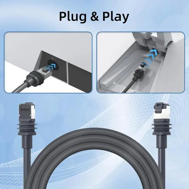Alt view image 7 of 7 - Starlink Gen 3 Cable 72 Ft (22 M), Satellite Replacement Standard V3 Cable, Extension Waterproof Outdoor Starlink Cord Gen 3 High-Speed, Gray.