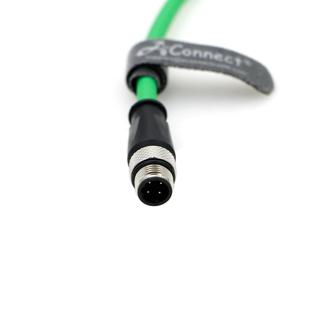 Alt view image 3 of 5 - M12 4Pin D-Code Male to 4Pin D-Code Male Cat5e Ethernet Waterproof Cable for Industrial Application Shielded Flexible Ethernet Camera 8M/26.24Ft