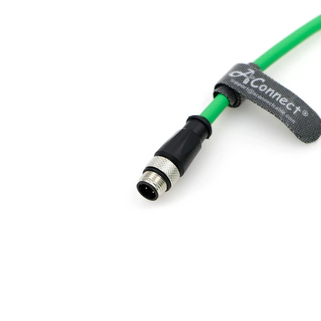 Alt view image 4 of 5 - M12 4Pin D-Code Male to 4Pin D-Code Male Cat5e Ethernet Waterproof Cable for Industrial Application Shielded Flexible Ethernet Camera 8M/26.24Ft