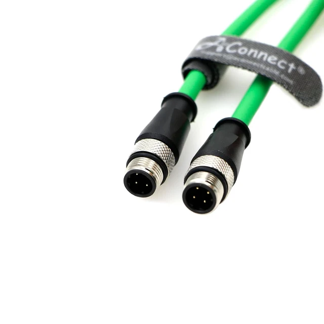 Alt view image 5 of 5 - M12 4Pin D-Code Male to 4Pin D-Code Male Cat5e Ethernet Waterproof Cable for Industrial Application Shielded Flexible Ethernet Camera 8M/26.24Ft