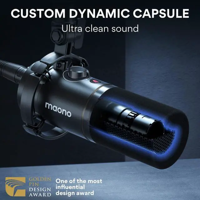 Alt view image 5 of 7 - MAONO PD200X Dynamic Microphone with BA37 Boom Arm: Mic Bundle for Podcast Studio Streaming Recording Vocal PD200X+BA37 Black+XLR180