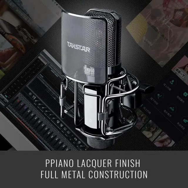 Alt view image 4 of 7 - TAKSTAR XLR Condenser Microphone with 34mm Gold-Plated Large Diaphragm, High Sensitivity Cardioid Studio Mic for Recording, Podcasting, Streaming, Voice Overs, Singing, Gaming (PC-K850)