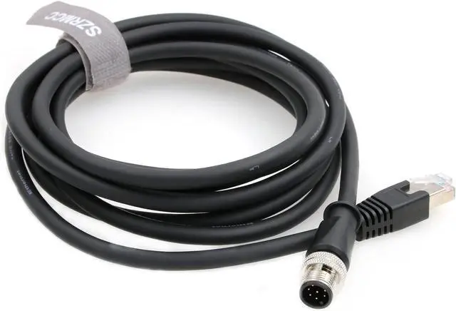 Alt view image 4 of 5 - SZRMCC M12 A Code 8 Pin Male to RJ45 Ethernet Cable Cat6 Gigabit Shielded Waterproof Sensor Actuator Network Cable for Cognex in-Sight 7000 DMR-300 Industrial Camera Vision Sensors (Black 3m)