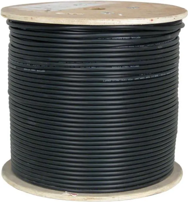 Main image of Vertical Cable Cat6, UTP Dual Jacket, Direct Burial, 1000ft, Black, Bulk Ethernet Cable
