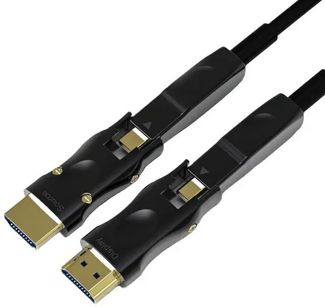 Main image of Pacroban 25ft Fiber Optic HDMI Cable with Detachable Connectors, 4K@60Hz 4:4:4, 18Gbps Active Optical HDMI Cord, Micro HDMI Compatible, Slim in-Wall Cable for TV, Projector, Monitor, Gaming Console