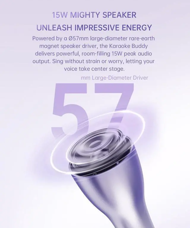 Alt view image 2 of 7 - TAKSTAR Bluetooth Microphone with OTG & TF Card, Wireless Mic & Voice Amplifier, 15W Handheld Karaoke Mic with Speaker, Noise Cancelling, 7 Sound Effects, for Singing Party Teaching Travel Speaking