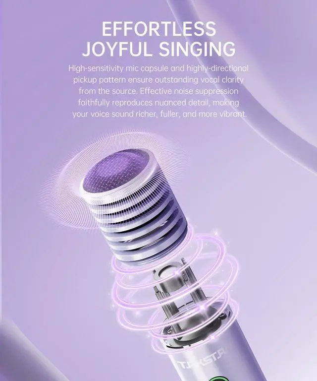 Alt view image 5 of 7 - TAKSTAR Bluetooth Microphone with OTG & TF Card, Wireless Mic & Voice Amplifier, 15W Handheld Karaoke Mic with Speaker, Noise Cancelling, 7 Sound Effects, for Singing Party Teaching Travel Speaking