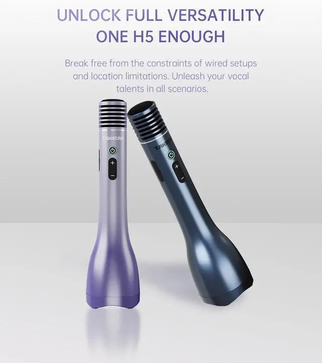 Alt view image 7 of 7 - TAKSTAR Bluetooth Microphone with OTG & TF Card, Wireless Mic & Voice Amplifier, 15W Handheld Karaoke Mic with Speaker, Noise Cancelling, 7 Sound Effects, for Singing Party Teaching Travel Speaking